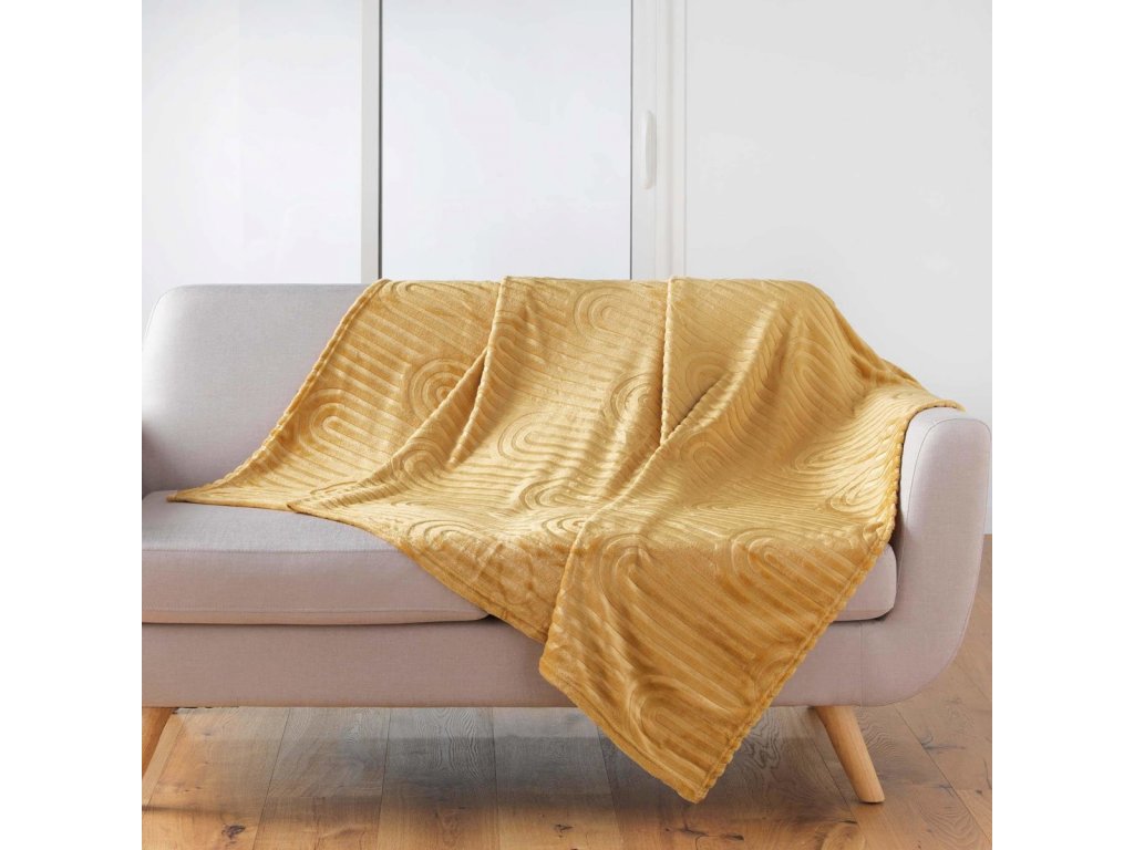 Přehoz na postel Esquisse, 125 x 150 cm, žlutý