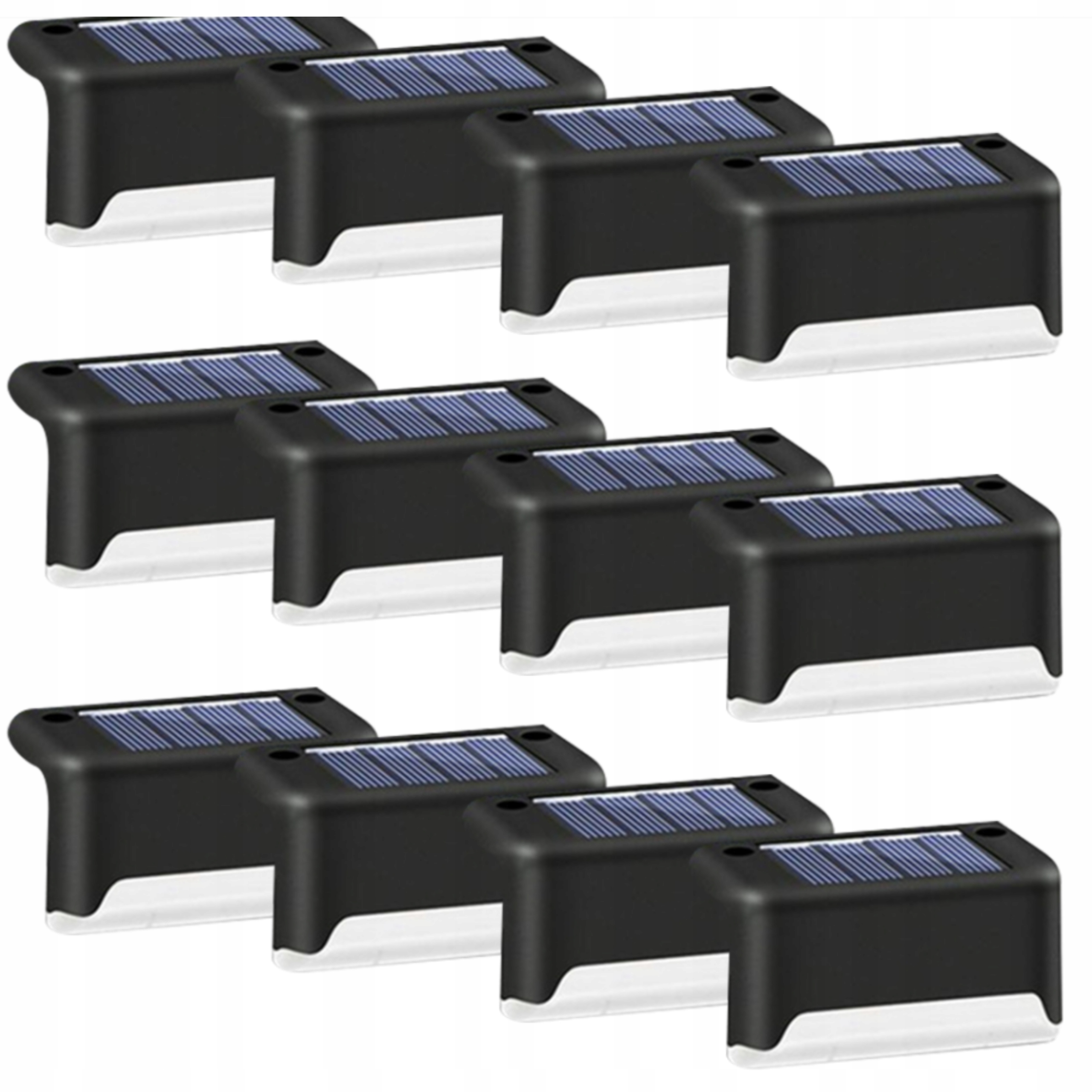 Solární Zahradní Schodišťové Led Lampy Na Balkon 12 Ks Se Soumrakovým Senzorem