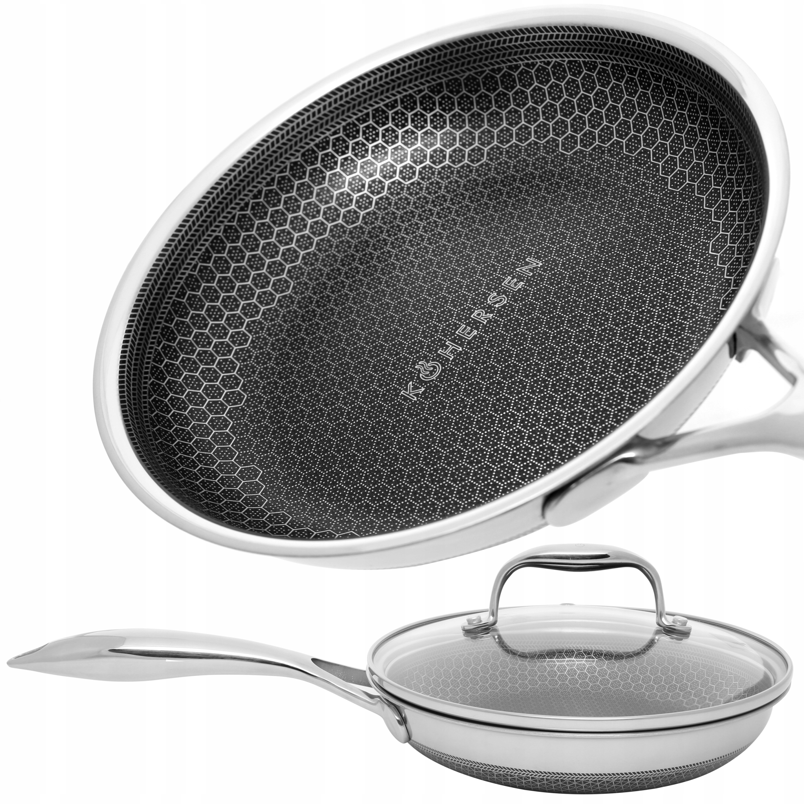 Patelnia Indukcja z pokrywką Nieprzywierająca Diamond Kohersen 20 cm