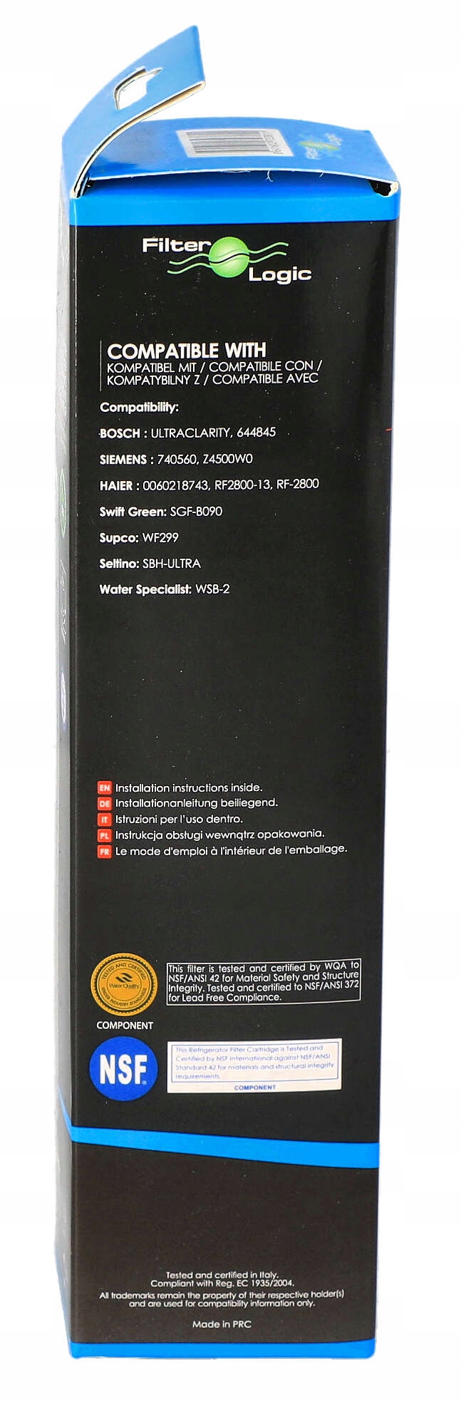 Filtr wody do lodówki BOSCH 644845 FilterLogic Kod producenta FFL-110B, Ultraclarity, REPLFLTR10