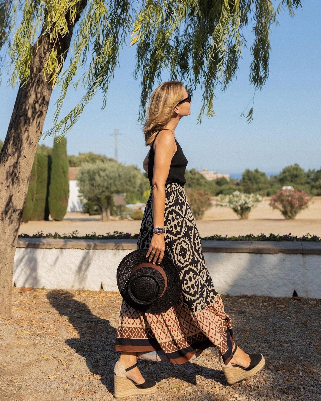 ZWIEWNA DŁUGA SPÓDNICA MAXI DO KOSTEK BOHO DAMSKA Materiał dominujący poliester