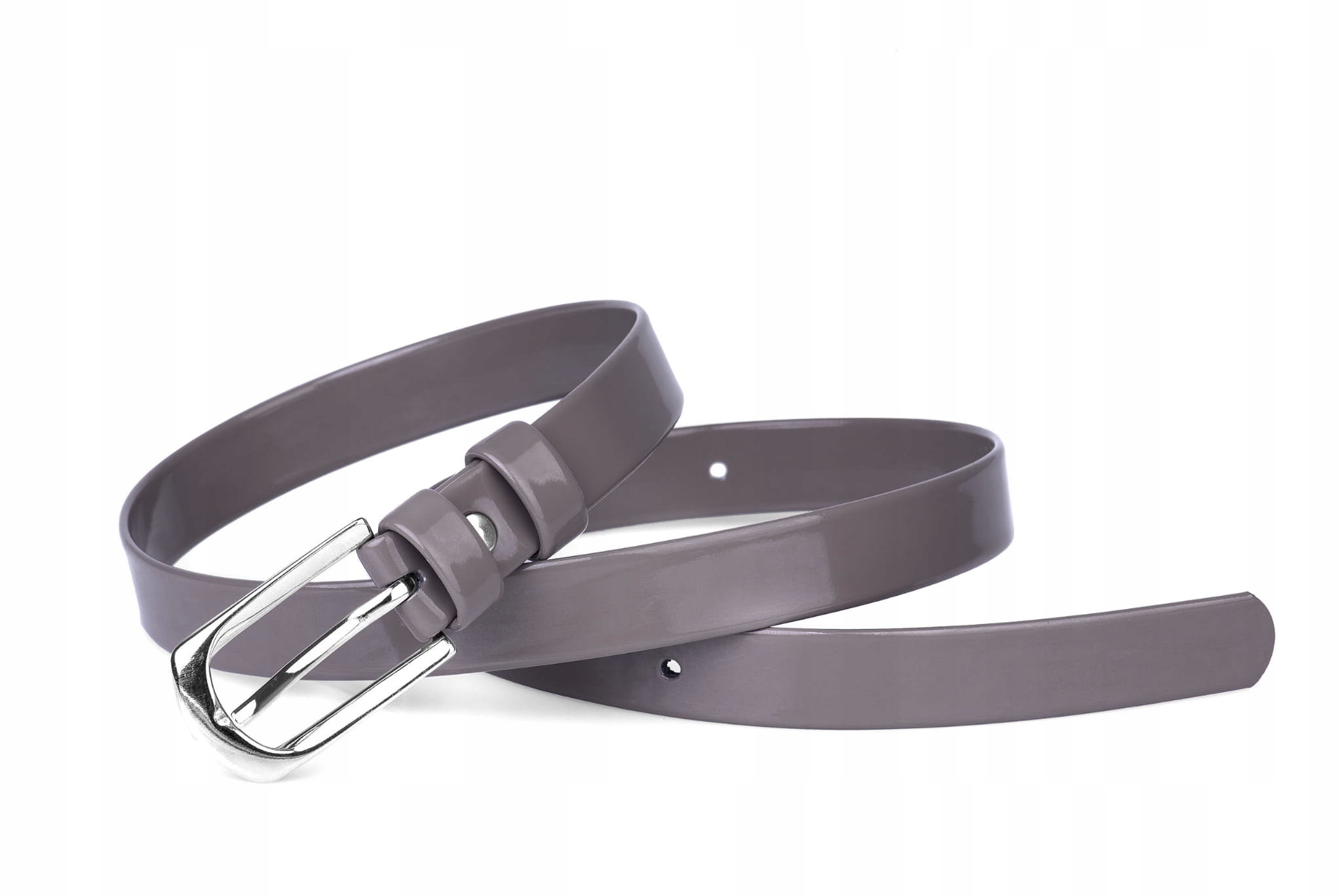 

Pasek damski klasyczny taupe lakier 2 cm