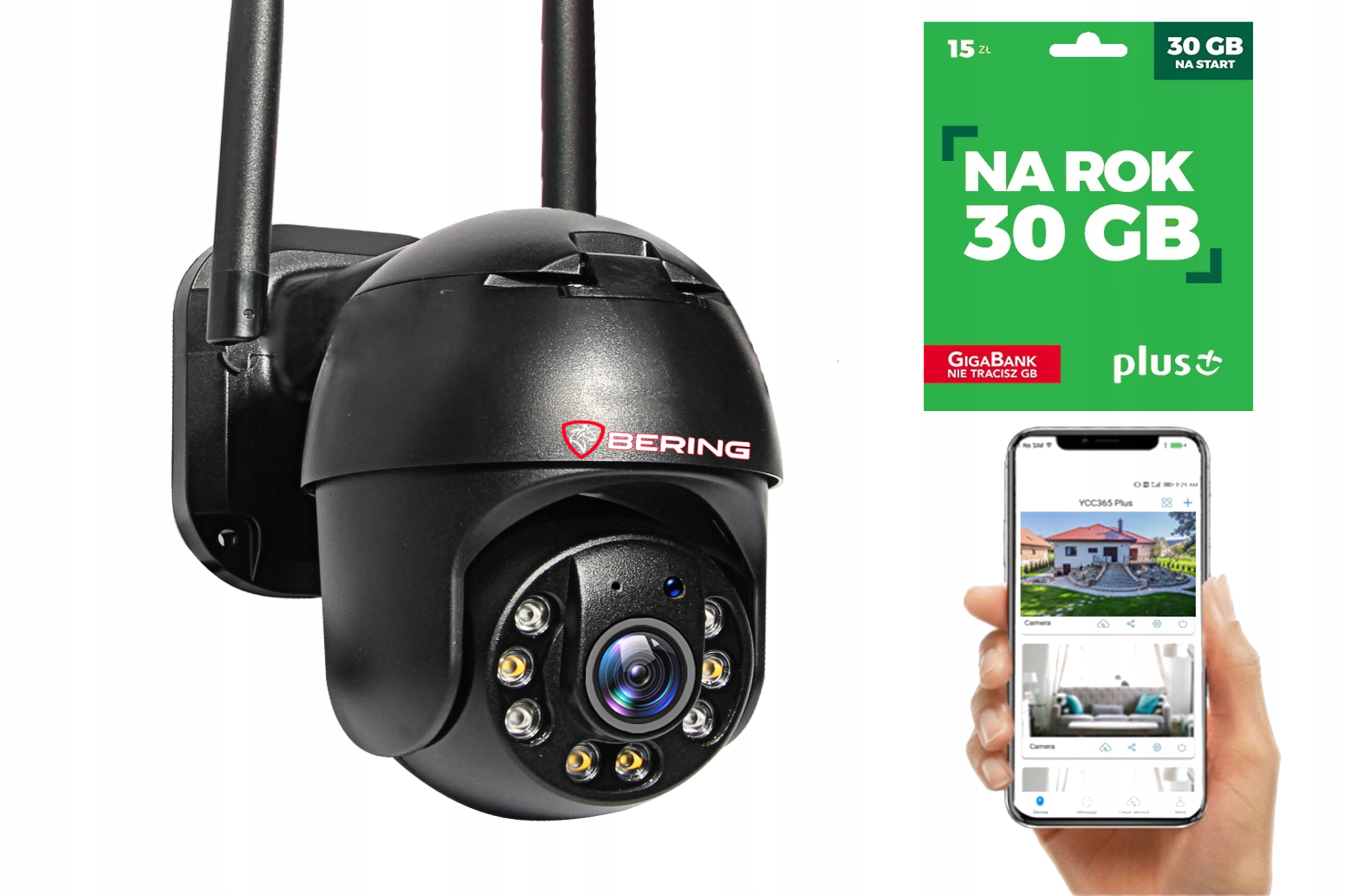 

Zewnętrzna Obrotowa Kamera 6MPX Monitoring Gsm Lte