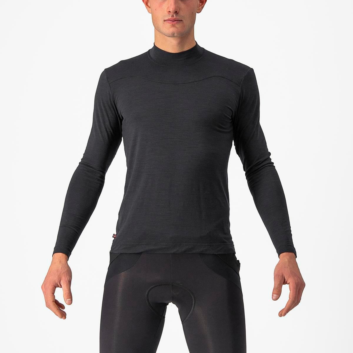 Podkoszulka Castelli Bandito Wool Ls, czarny, rozmiar M termoaktywna Dw
