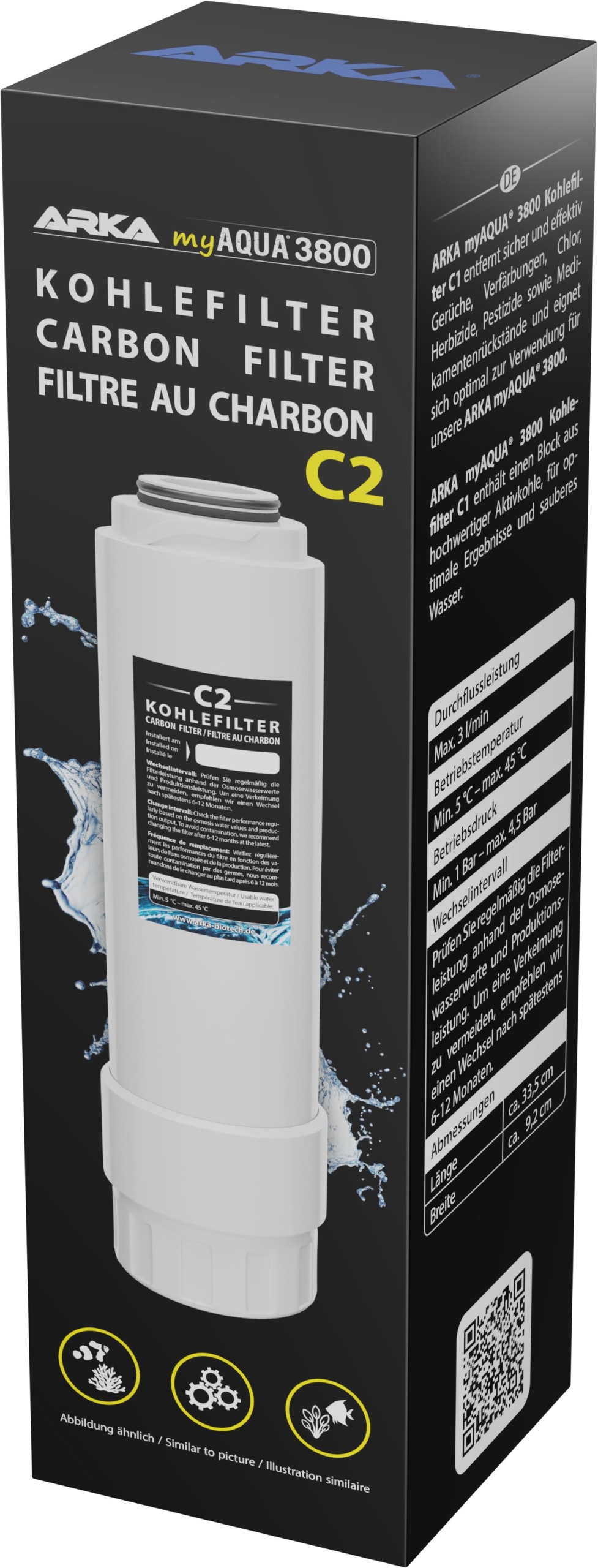 Uhlíková Vložka C2 Do Filtru Reverzní Osmózy Ro 3800L/24H, Náhradní