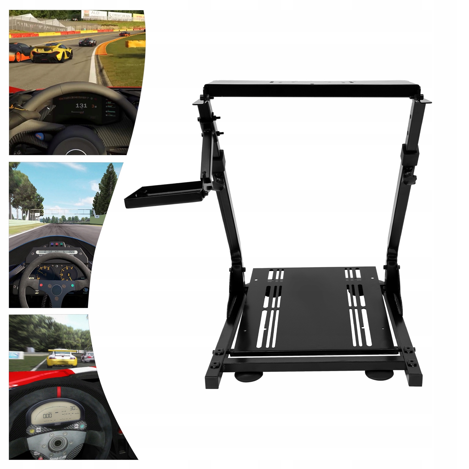 Składany stojak do symulatorów wyścigowych,Czarny