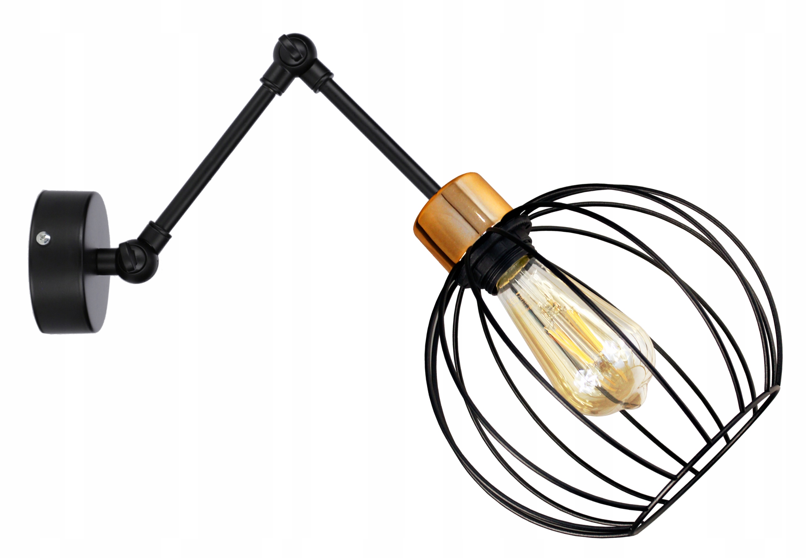 Nástěnná lampa Kula černá měď nástěnná svítidla loftová lampa