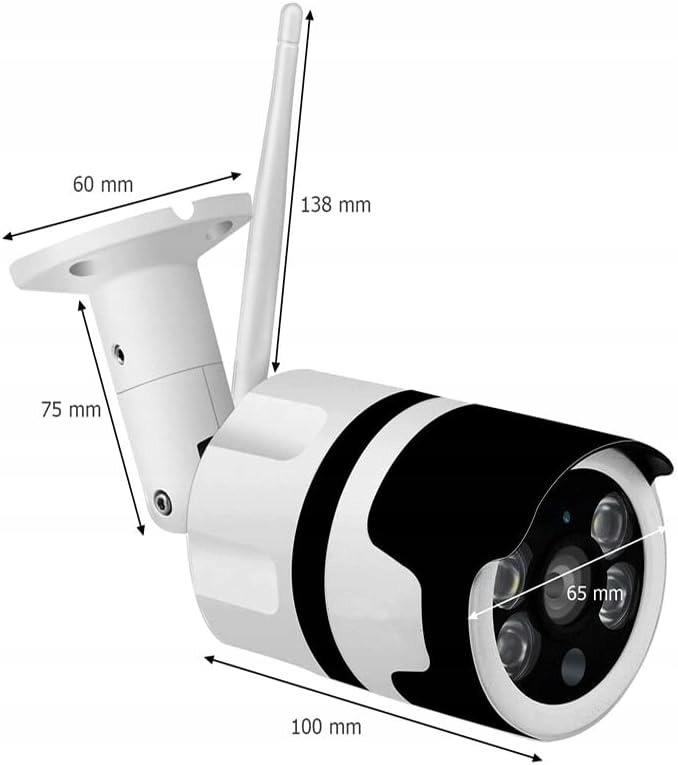Kamera tubowa Monitoring (bullet) IP Denver IOC-232 2 Mpx Zewnętrzna WIFI Model IOC-232