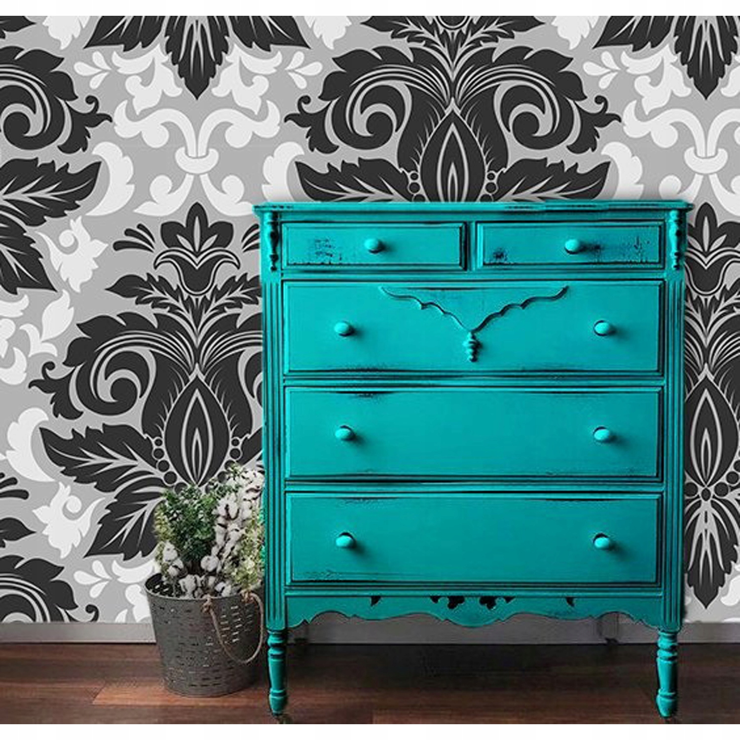 

Fototapeta ścienna Adamaszek czarno szary 360x250