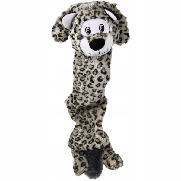 Kong Stretchezz Jumbo Snow Leopard – velká hračka pro psy s pískátkem 58 cm