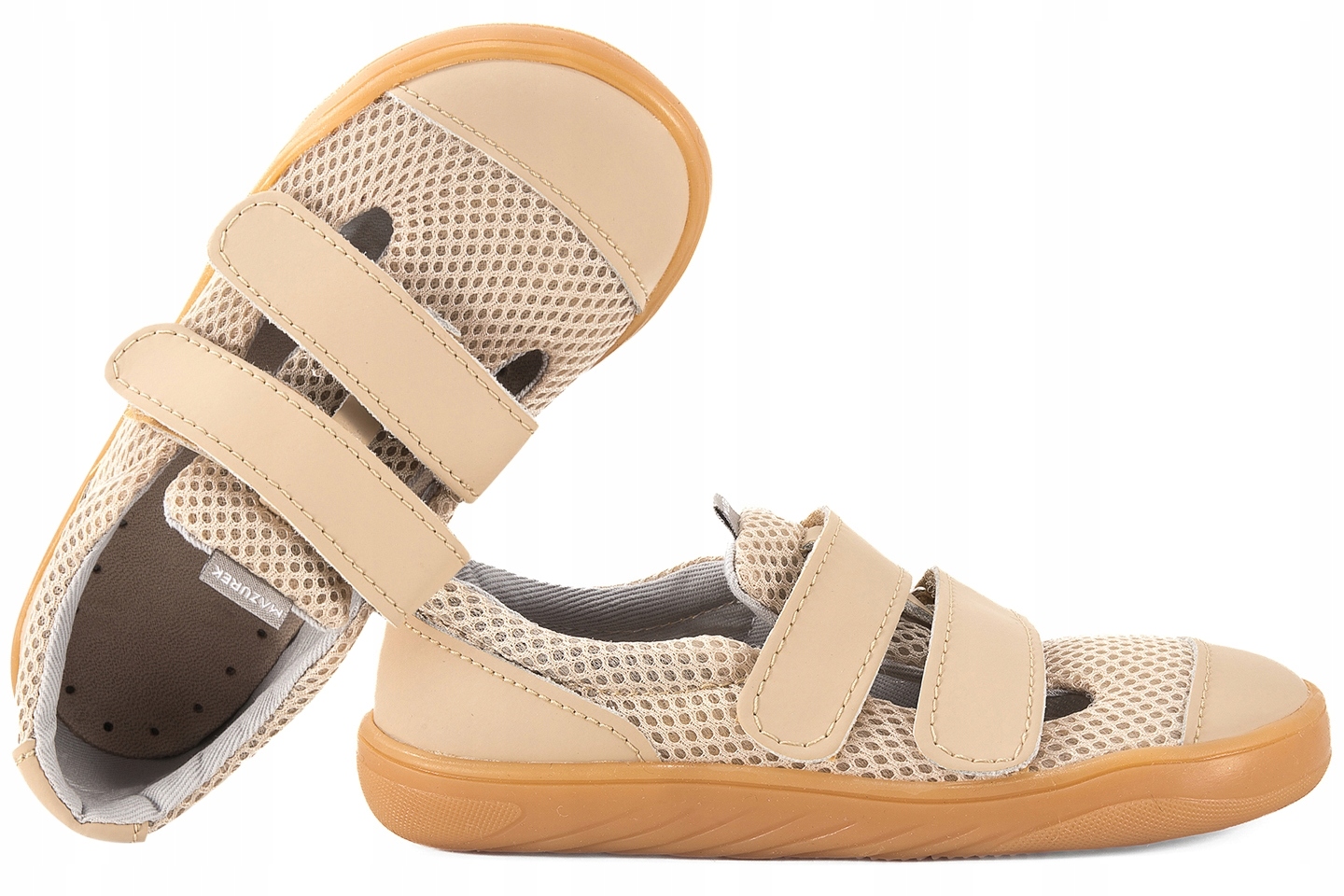 Mazurek Slipper Late Barefoot Skórzano-tekstylne Półbuty Kapcie Beżowy 29