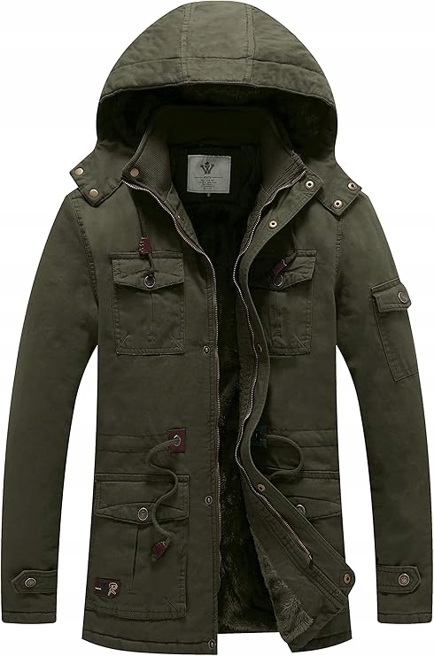 Pánská teplá zimní bunda Parka S Kapucí Velikost S