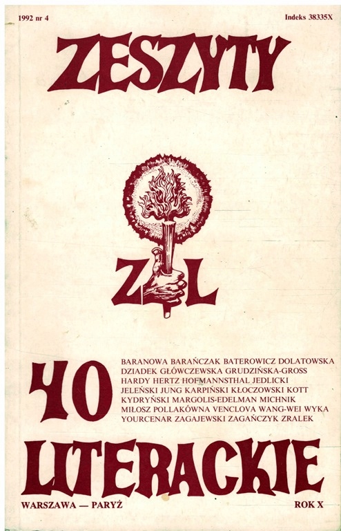 ZESZYTY LITERACKIE 40 Rok X 1992 nr. 4