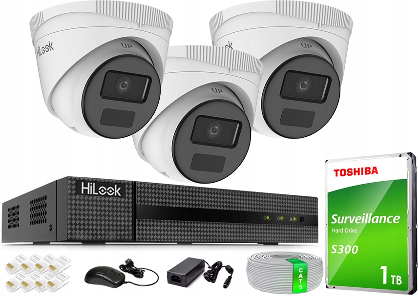Sada na monitorovanie Ip 3 kamier 4Mpx Deň/Noc PoE Aplikácia Detekcia