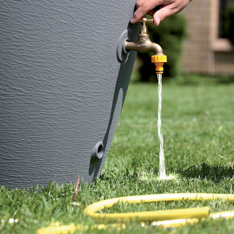 Zbiornik beczka na deszczówkę wodę ICAN360 szara Szerokość produktu 80 cm