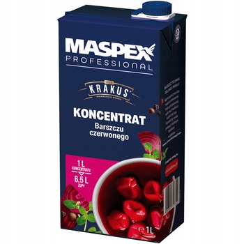 4x 1l Krakus barszcz czerwony koncentrat Pół Kartonu