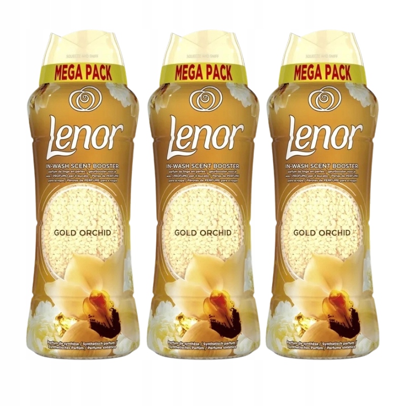 3x Vonné perličky na praní Lenor Gold Orchid 570 g Pack sada