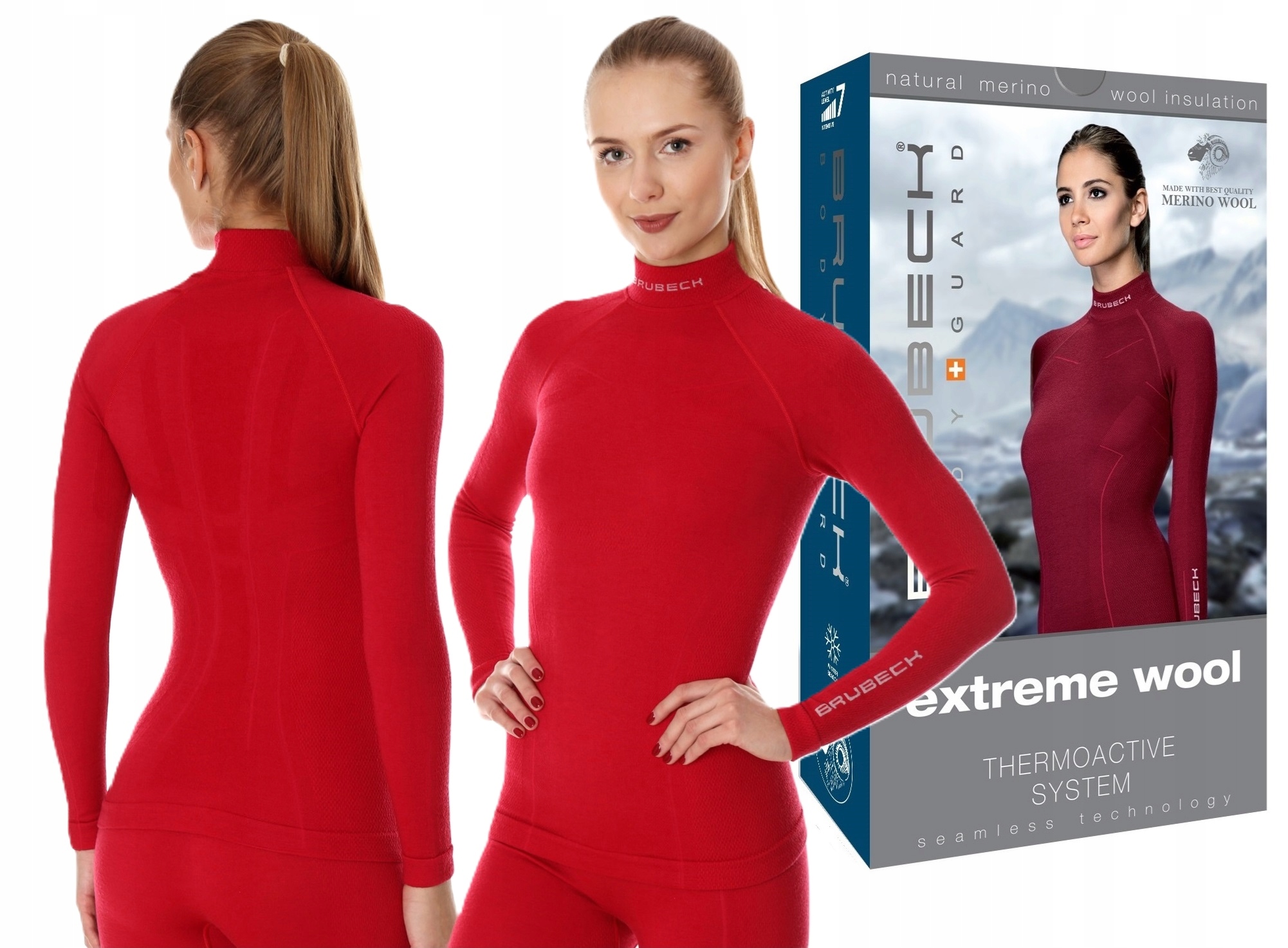 Wełniana Bluza Termoaktywna Damska Turystyczna Termiczna Brubeck Merino S