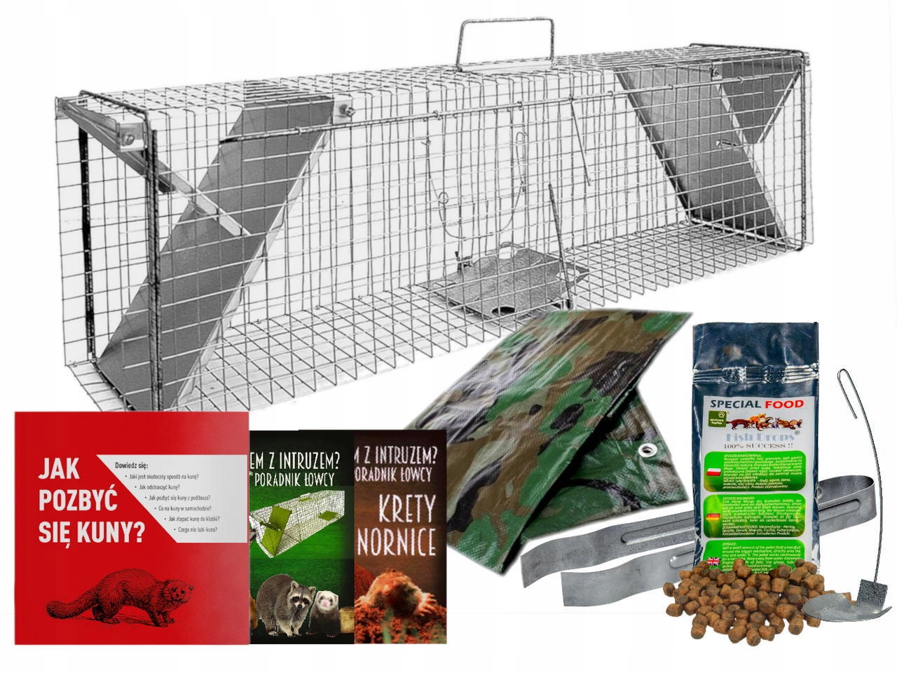 ŻYWOŁAPKA PUŁAPKA ŻYWOŁOWNA 102x17x20 NA KUNY ŁASICE + PLANDEKA GRATIS