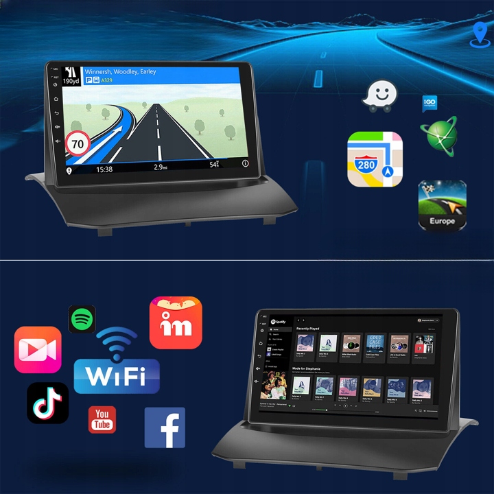 RADIO SAMOCHODOWE 2 DIN ANDROID NAWIGACJA WIFI FORD FIESTA 2009-2017 Model RADIO FORD FIESTA ANDROID CARPLAY NAWIGACJA MAPY