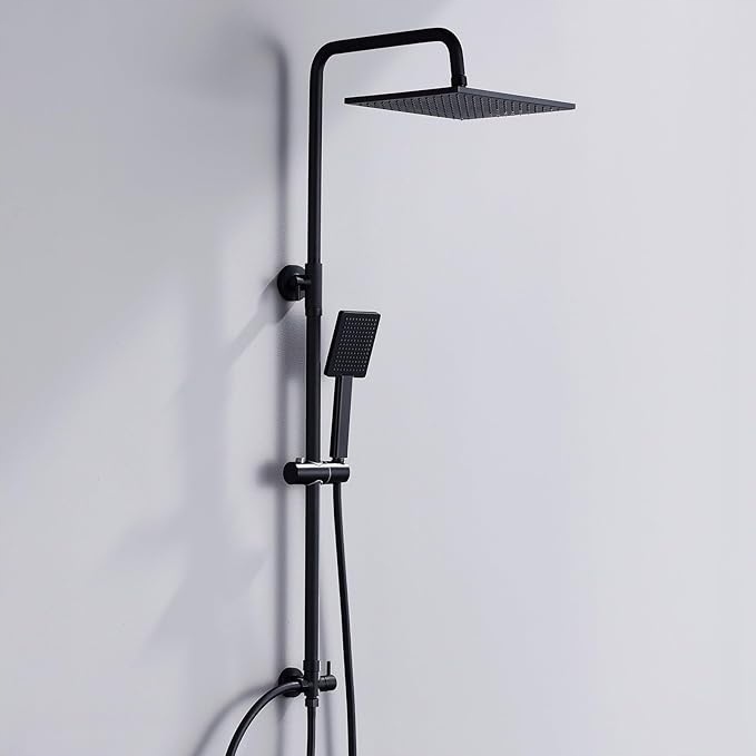 Moderná dažďová sprcha 25 cm slúchadlo Čierny mat Derw