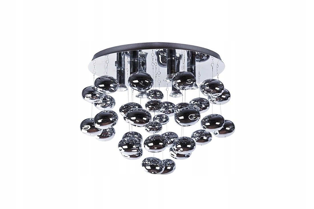 Lampa sufitowa kolor chrom ze szklanymi kuleczkami do sypialni GU10 AZzardo