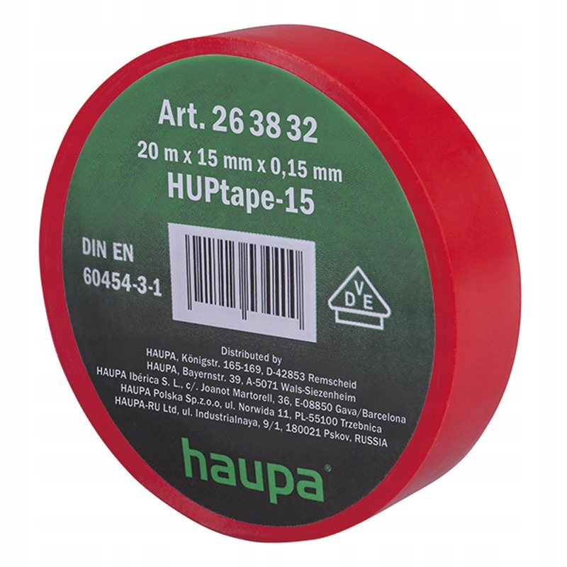 

Taśma izolacyjna Haupa 263832 Vde 15 mm x 20 m cze