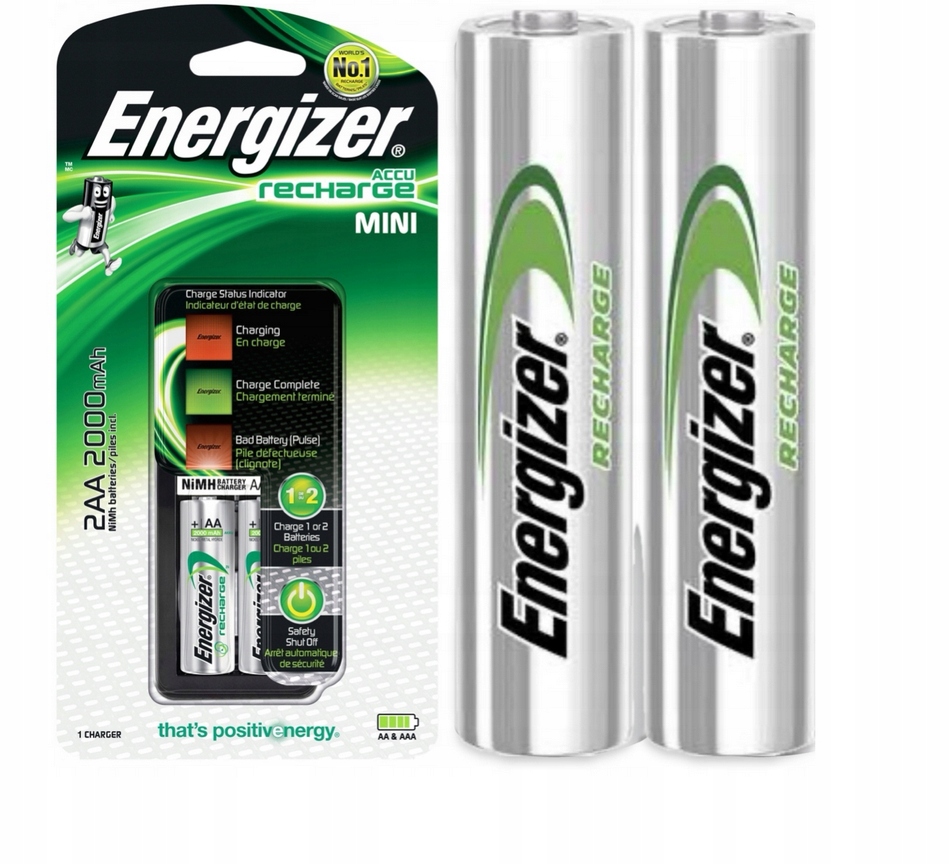Oryginalna Ładowarka baterii ENERGIZER AA AAA + 2x akumulatorki 2000mah AAA