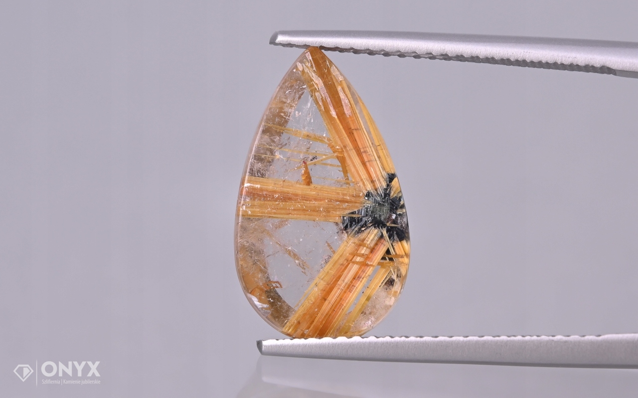 Křemen s rutilem mělký slzný 16,5x10 mm