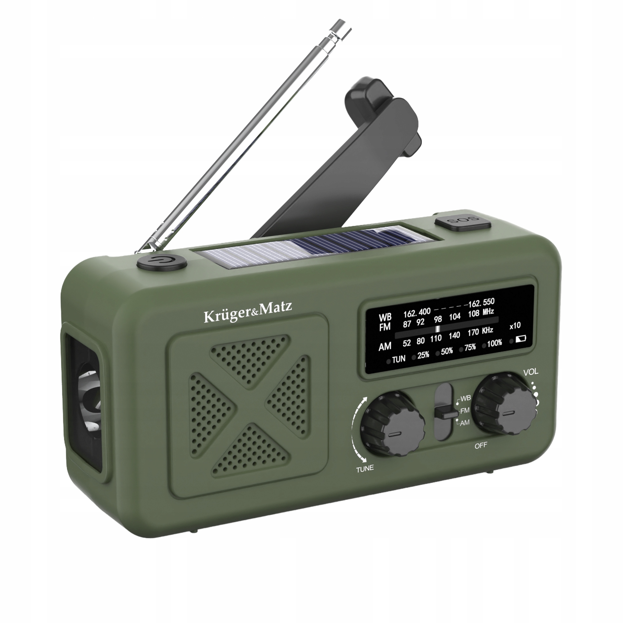 Radio solarne, przenośne radio awaryjne Sos, powerbank 2000mAh, latarka,