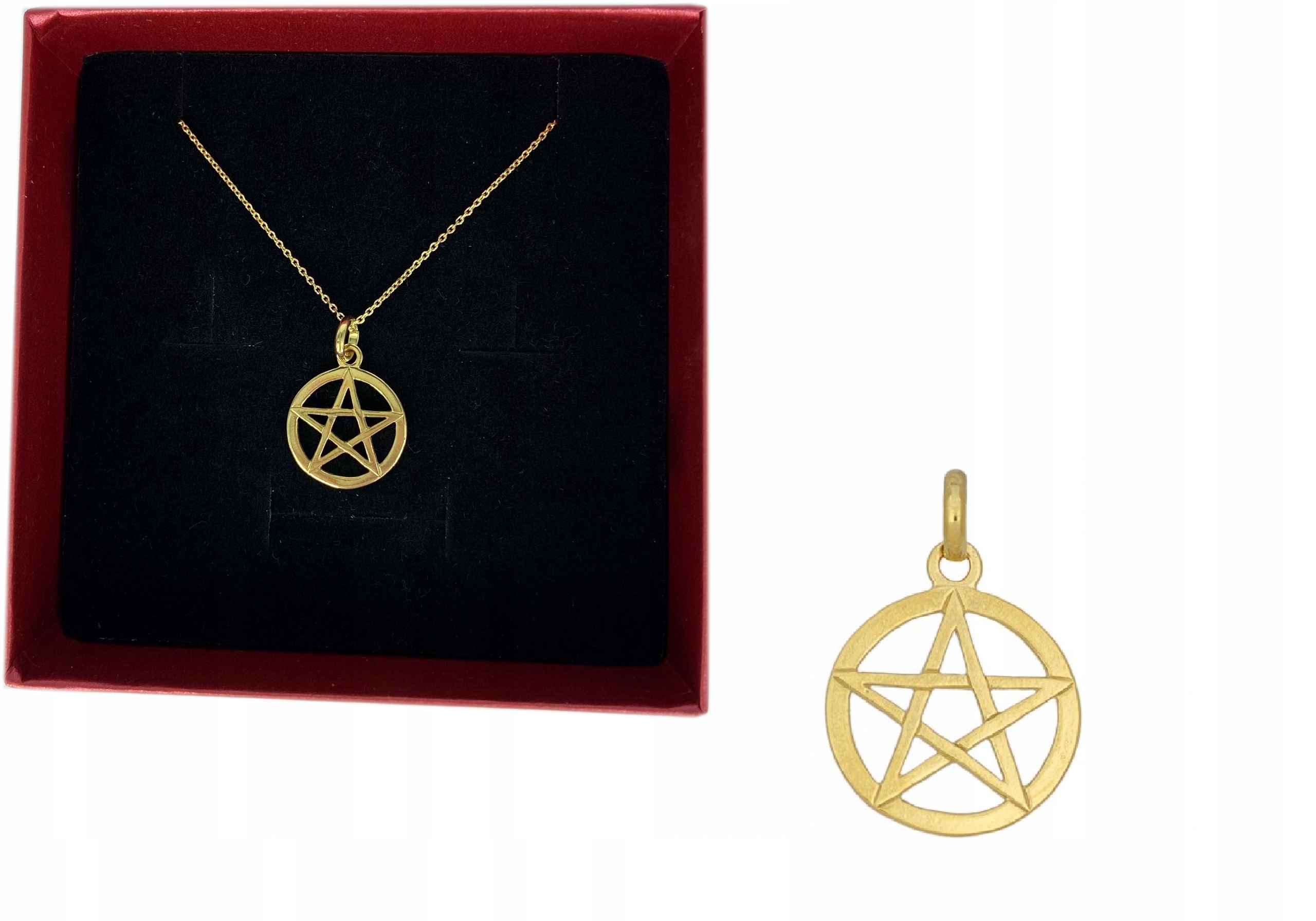 

Naszyjnik z pentagramem Srebro Pozłacane 925