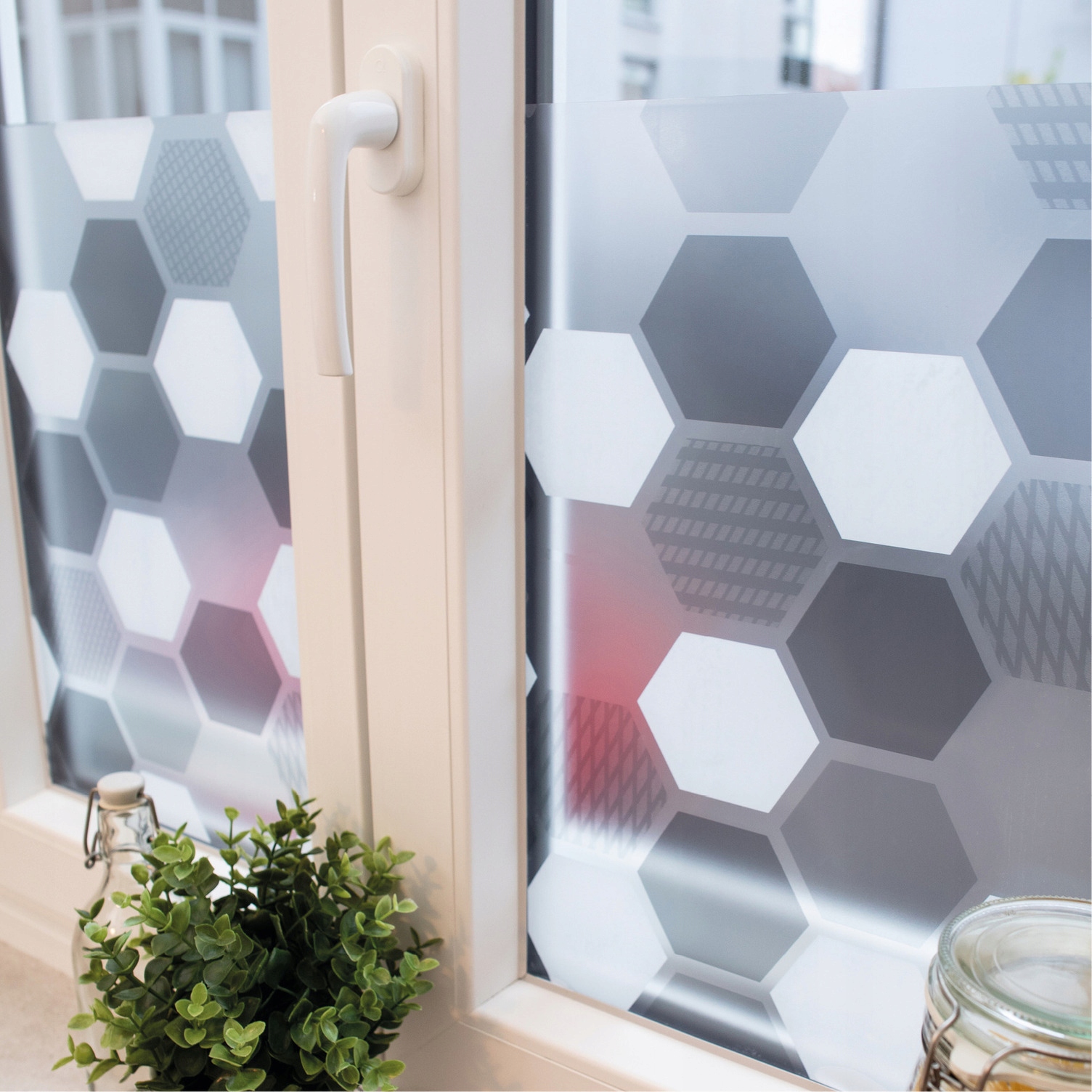 Statyczna Folia PCV Okienna Ze Wzorem Geometrycznym Wymiar 67,5x150 Rolka Marka Dc-fix