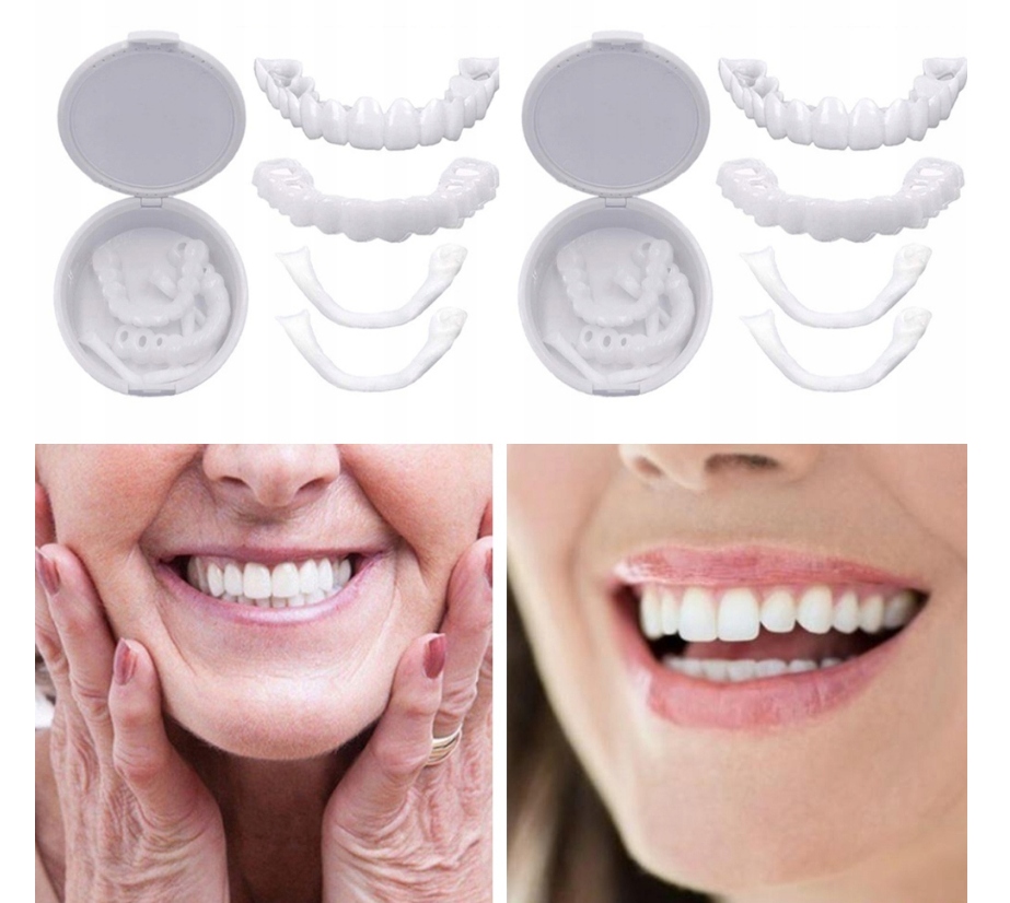4PC SZTUCZNE ZĘBY TYMCZASOWE NAKŁADKI GÓRNA DOLNA Marka inna