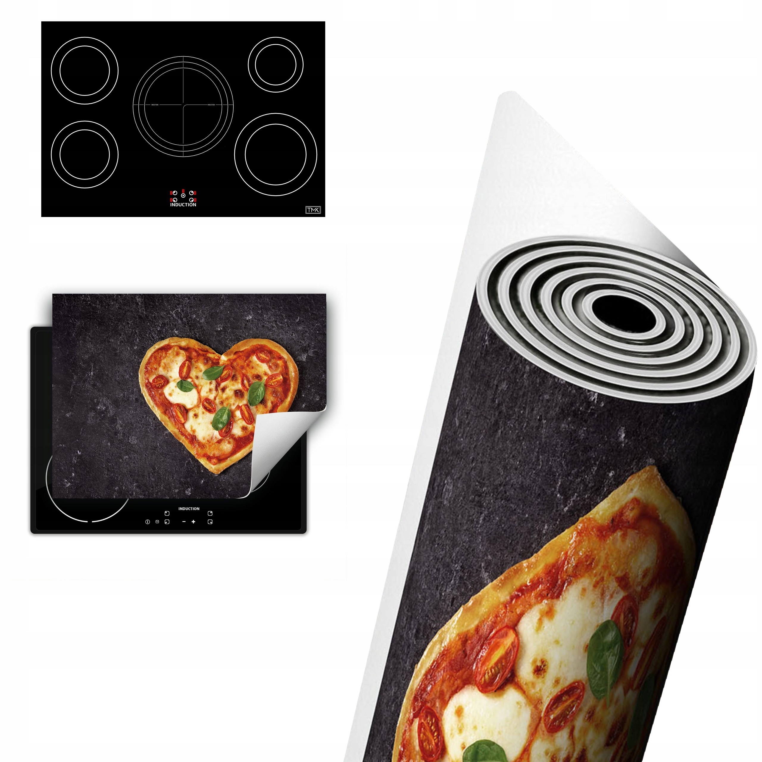 Vinylová Ochrana Na Indukci Pracovní Deska 80x52 břidlice pizza