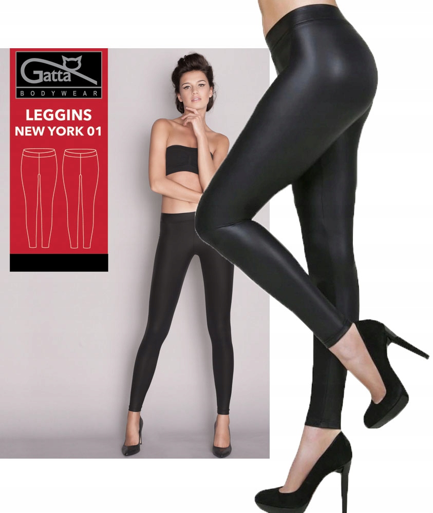 

Gatta New York 01 Legginsy eco skóra Czarny r. XL