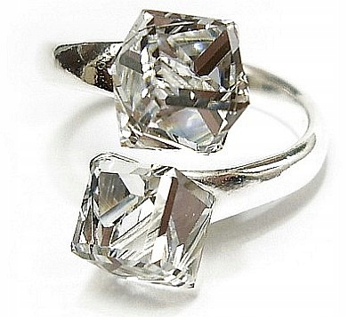 Prstýnek Krystaly Stříbro Otevřený Certifikát C