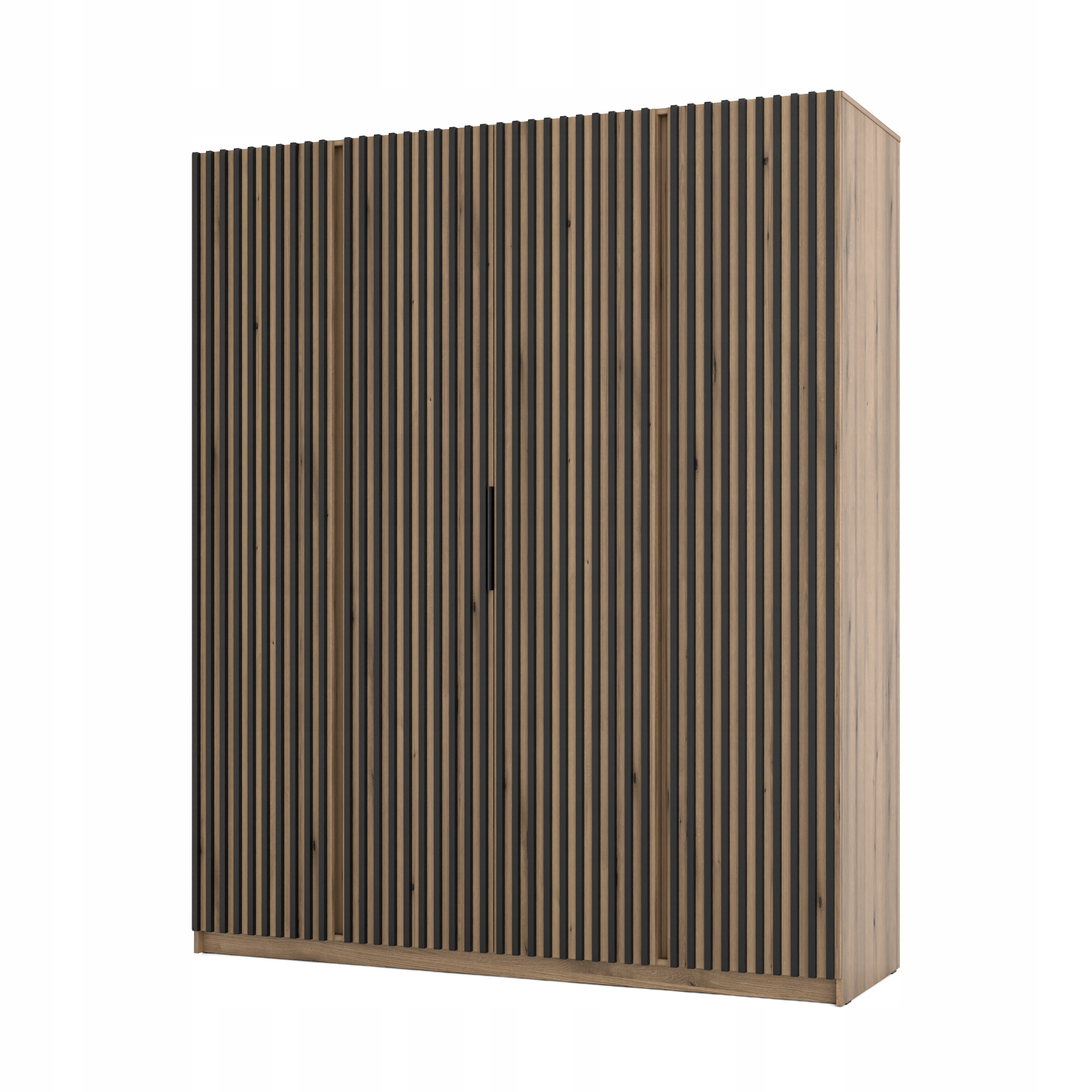 Moderní velká prostorná Skříň Maja 4LAM Lamele Dveřní tyč Police