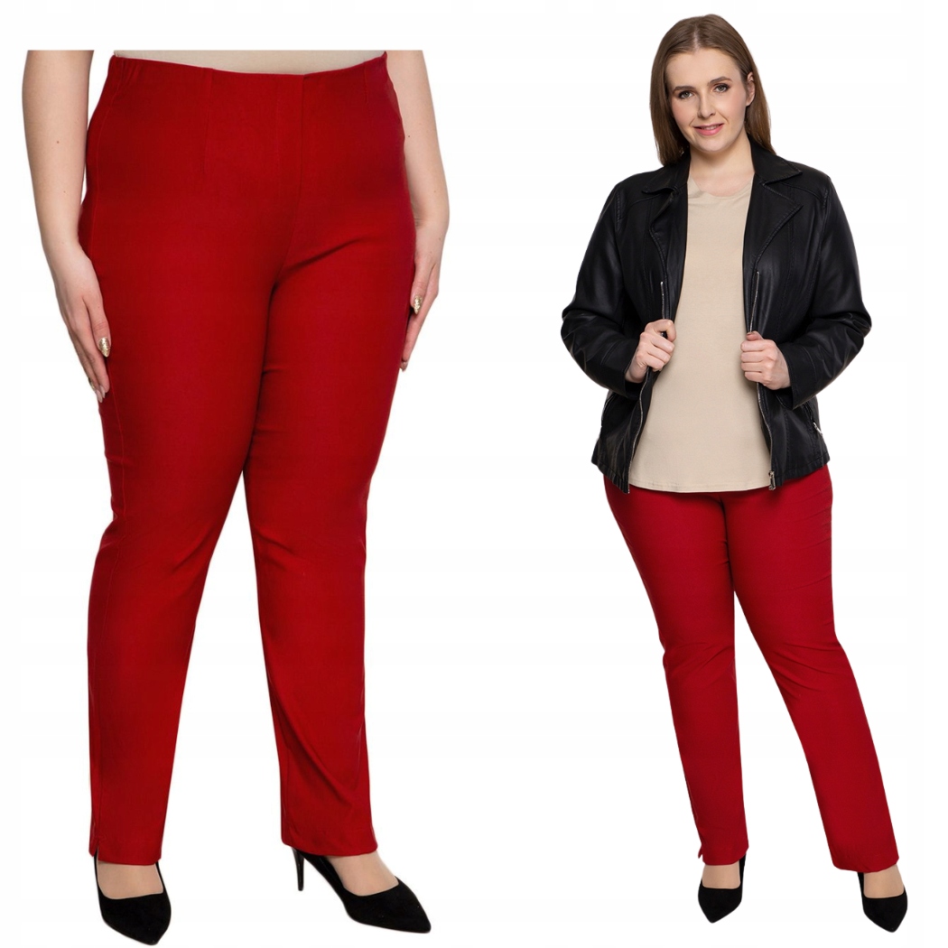 Dlouhé rovné kalhoty v barvě máku 46