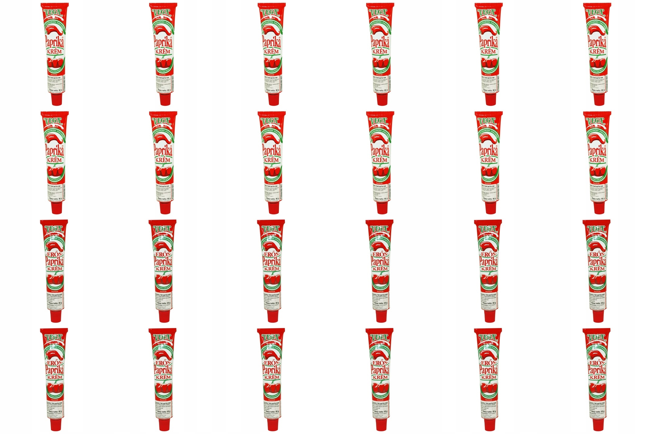 24x 80g Rolnik Krem paprykowy łagodny i pikantny Vege MIX