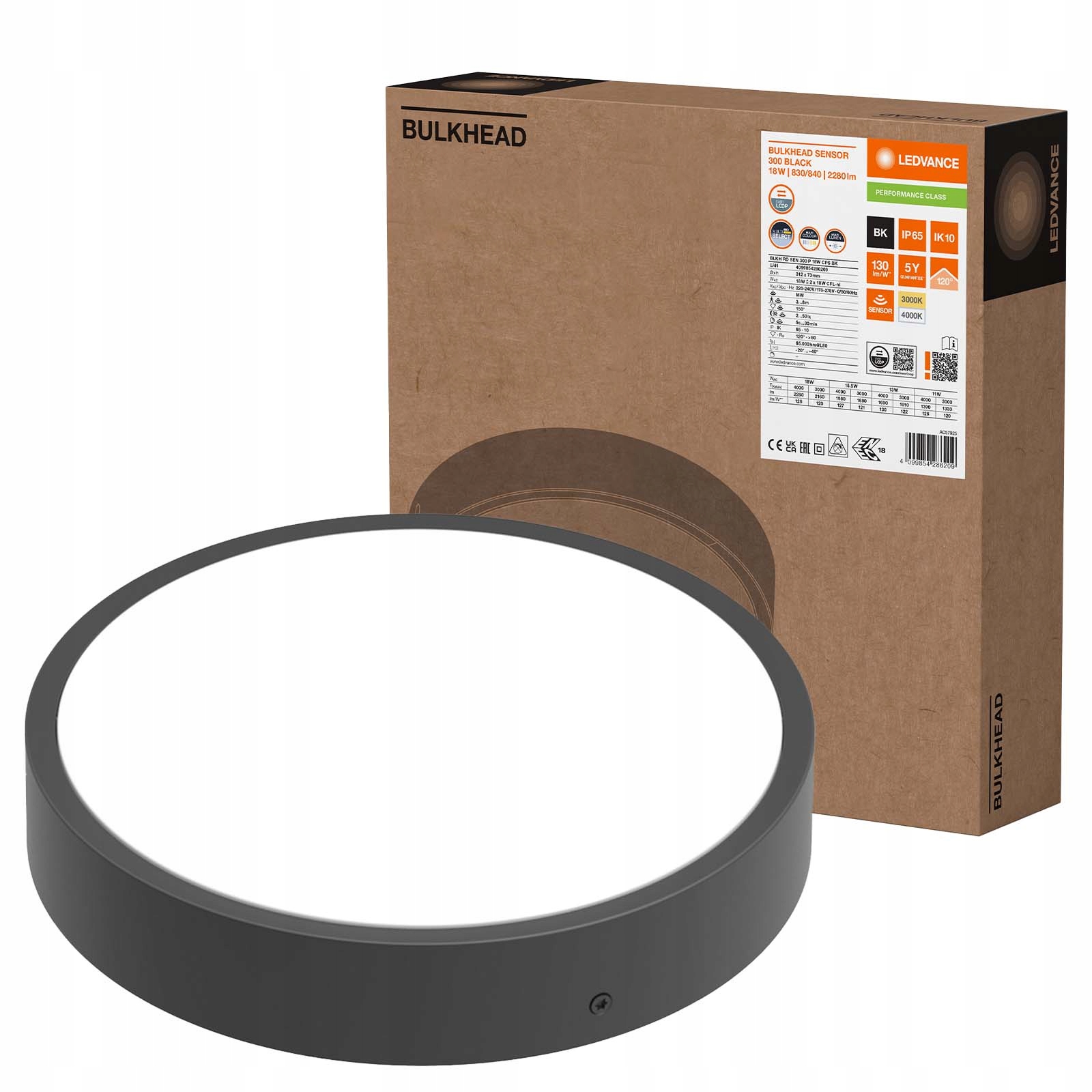 Led lampa 10W 1220lm IP65 Núdzový modul s snímačom pohybu a súmraku