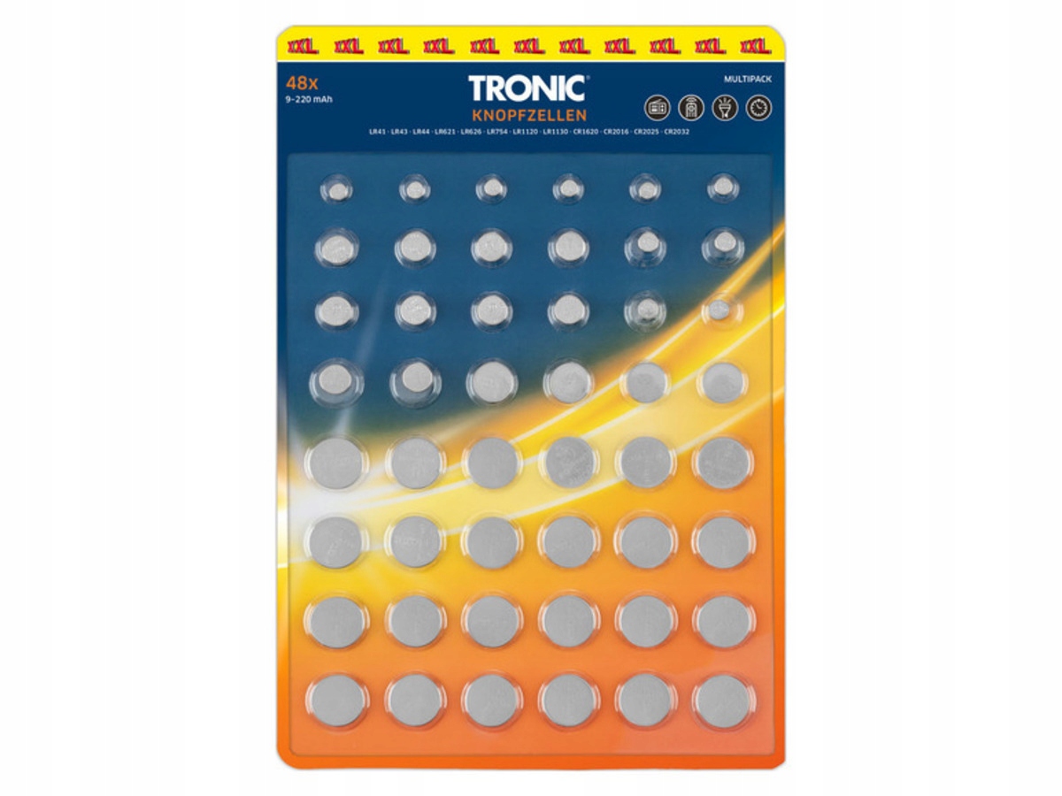 

Baterie guzikowe Tronic 48 sztuk XXL