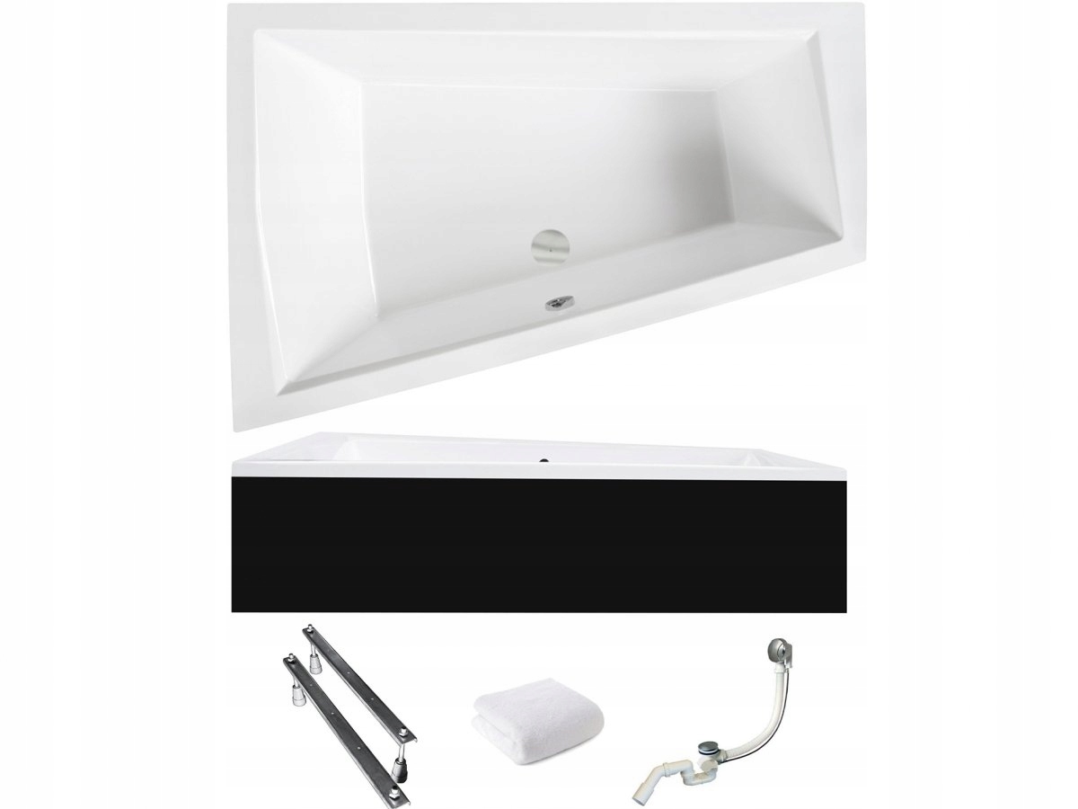 Besco Vana 180x125 Intima Duo Levá s černým krytem sifon
