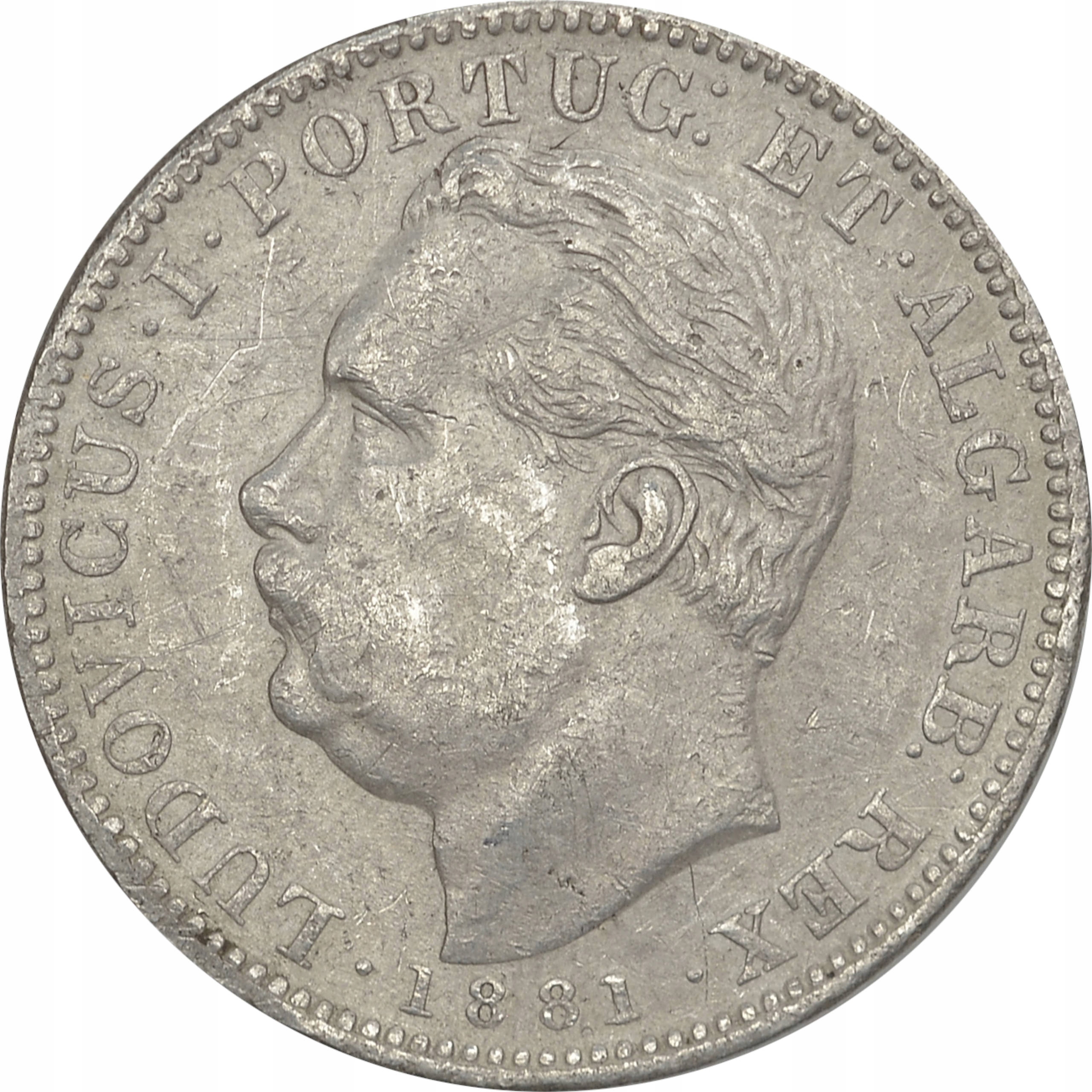 13.iu.INDIE PORTUGALSKIE, LUDWIK I, 1 RUPIA 1881