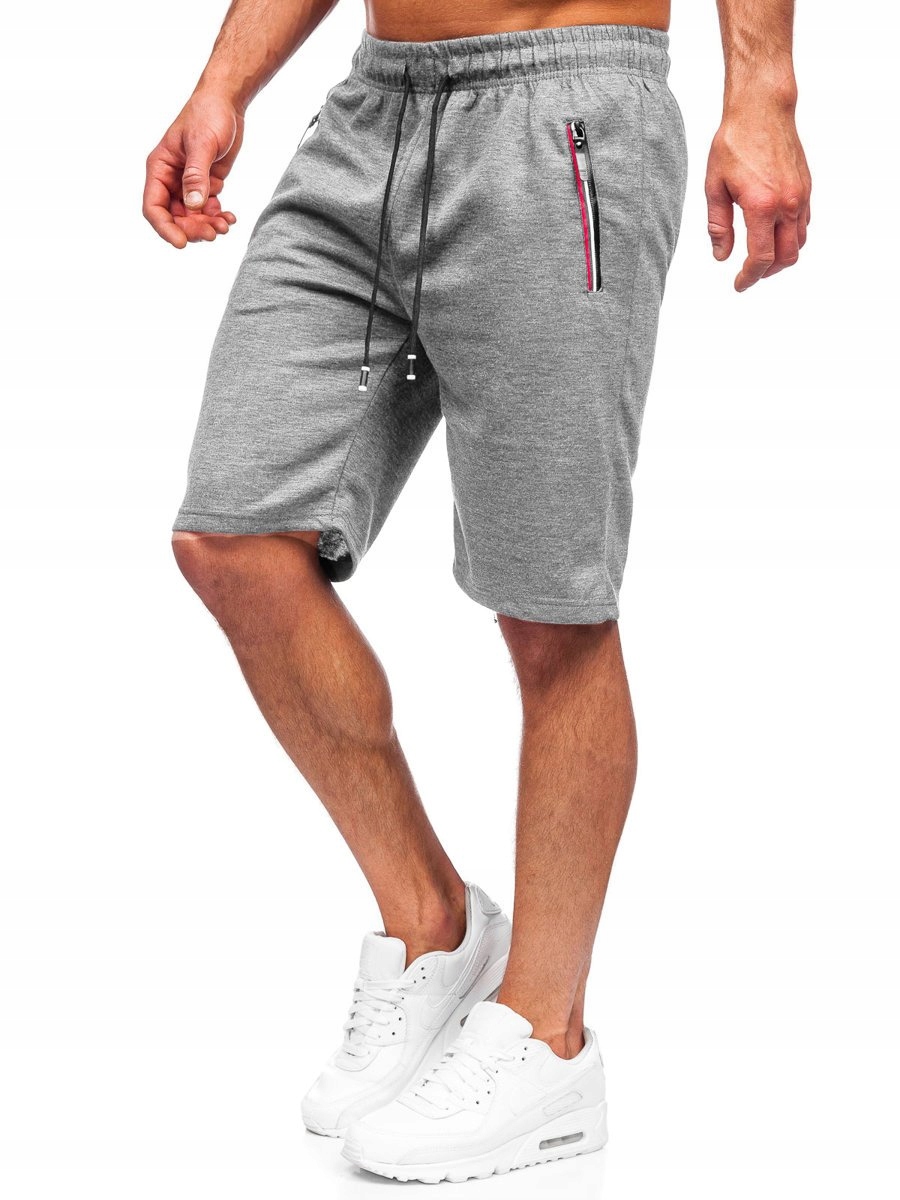 

Krótkie Spodenki Dresowe Szare JX131 Denley_m