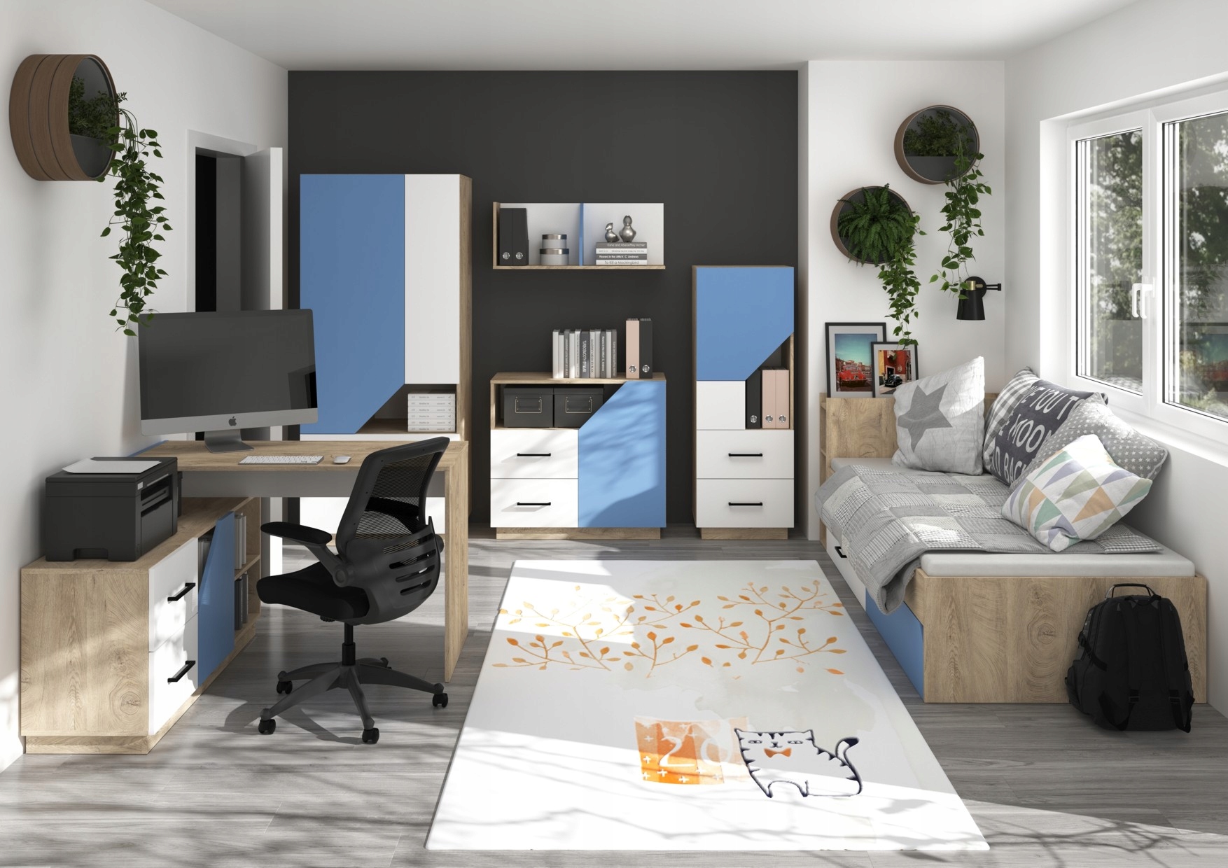 meble EPA 02 biurko narożne gamingowe błękit Marka Meble4home