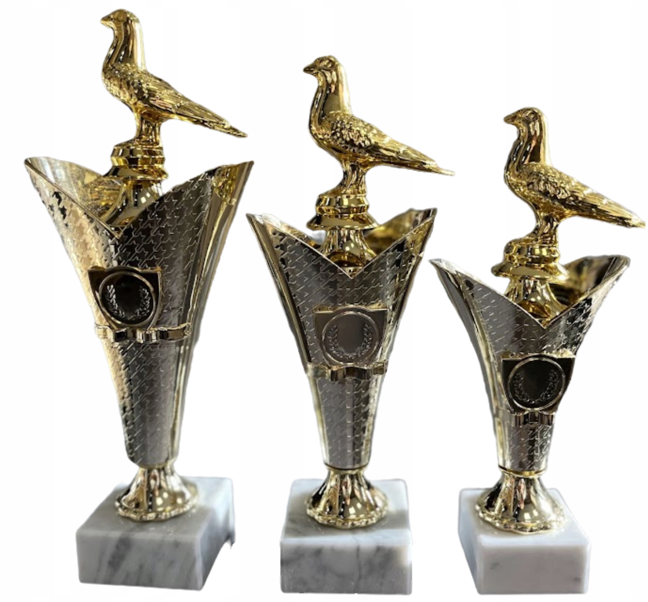 Sada pohárů s holubím holubem 3D letový předek 29,27,25 cm popis