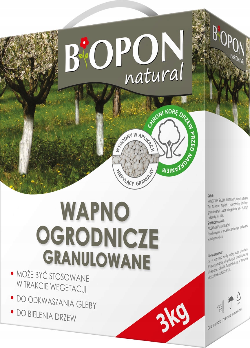

Biopon Wapno do odkwaszania bielenia granulat 3kg