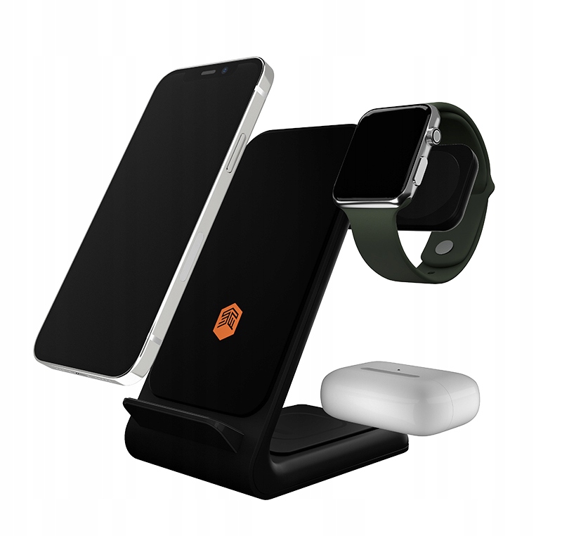 Bezdrôtová Nabíjačka Stm ChargeTree 3 v 1 pre iPhone, AirPods a hodinky, čierna