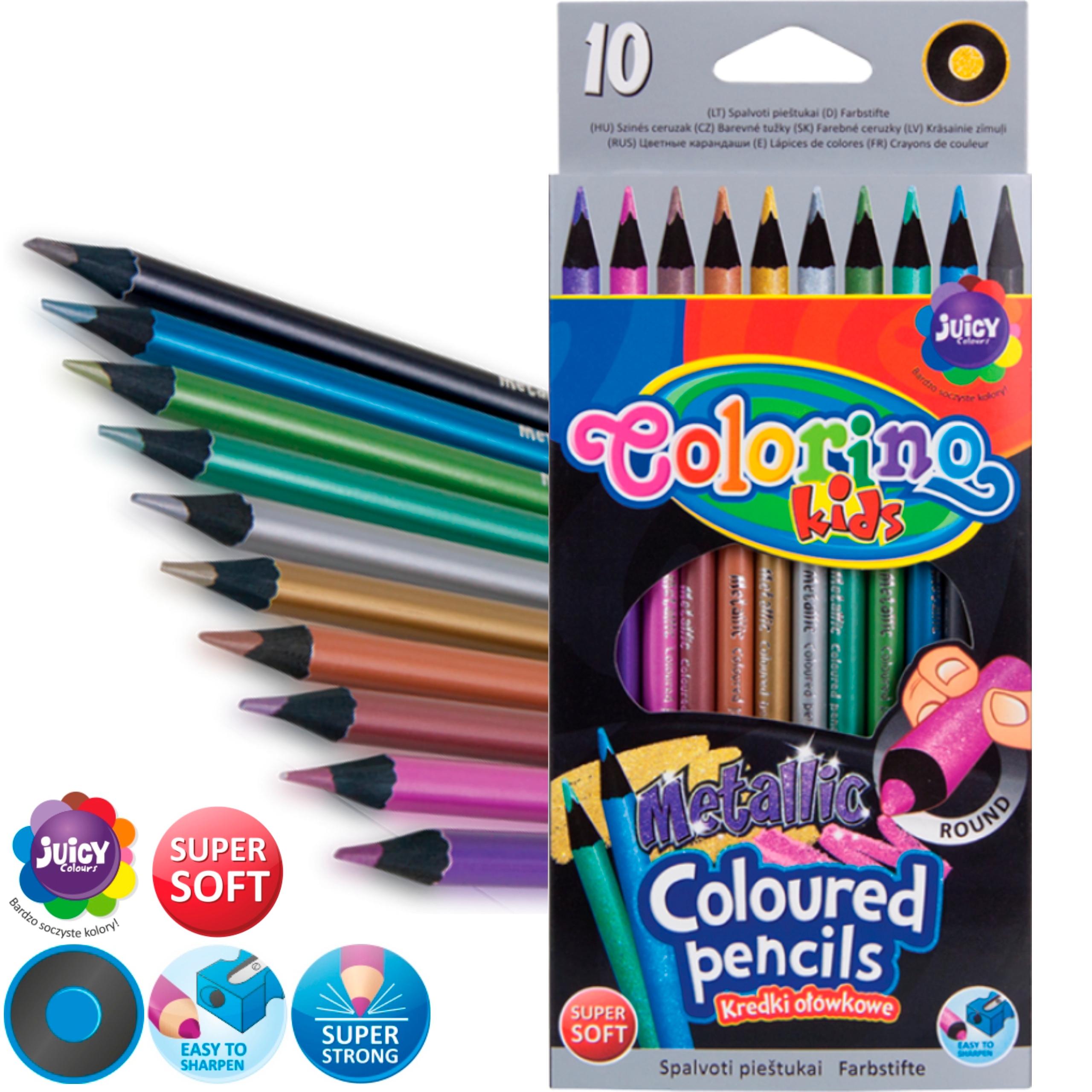 

Kredki ołówkowe Colorino metaliczne