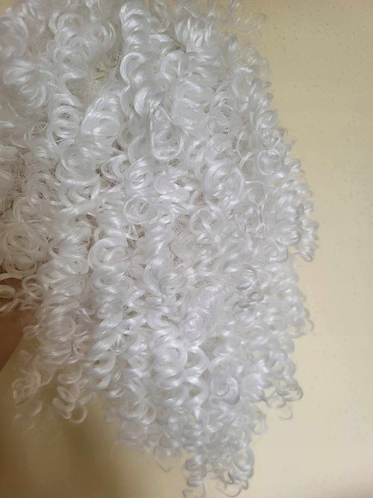Peruka biała krótka afro długość 35 cm Marka bez marki